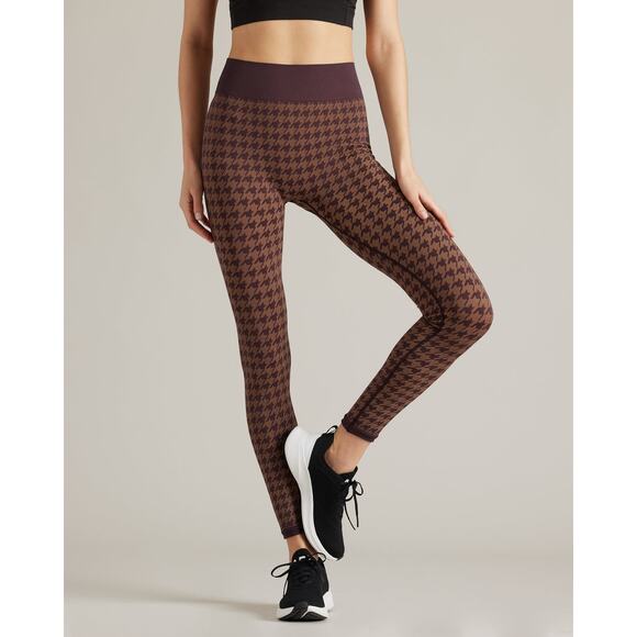 Rhone Brown Berry Houndstooth Seamless Legging - Picture 1 of 7